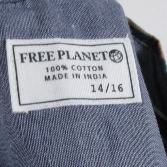 Free Planet Boys Red Green Blue Yellow Plaid Button Down Shirt Size 14/1… - Picture 3 of 9